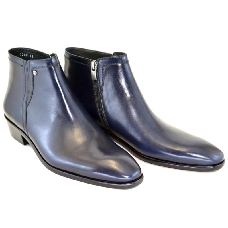 corrente c196 3200hs plain toe side zipper boots navy 2